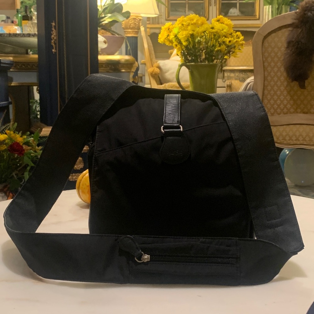 Ameri Leather/Nylon Black Messenger Shoulder Cros… - image 1